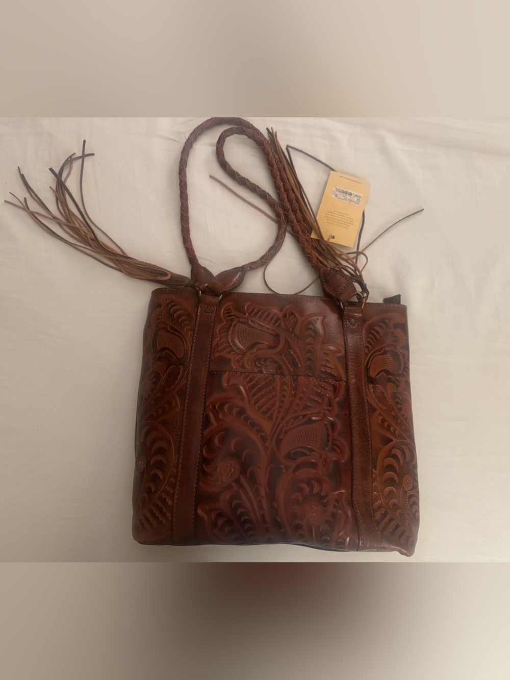 Patricia NasLeather Tote with Braided Handles